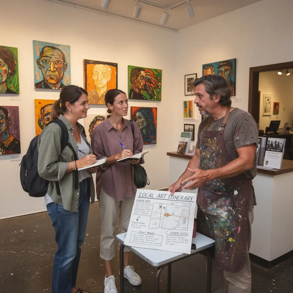 Mapa z zaznaczonymi atrakcjami turystycznymi w Stanach Zjednoczonych.