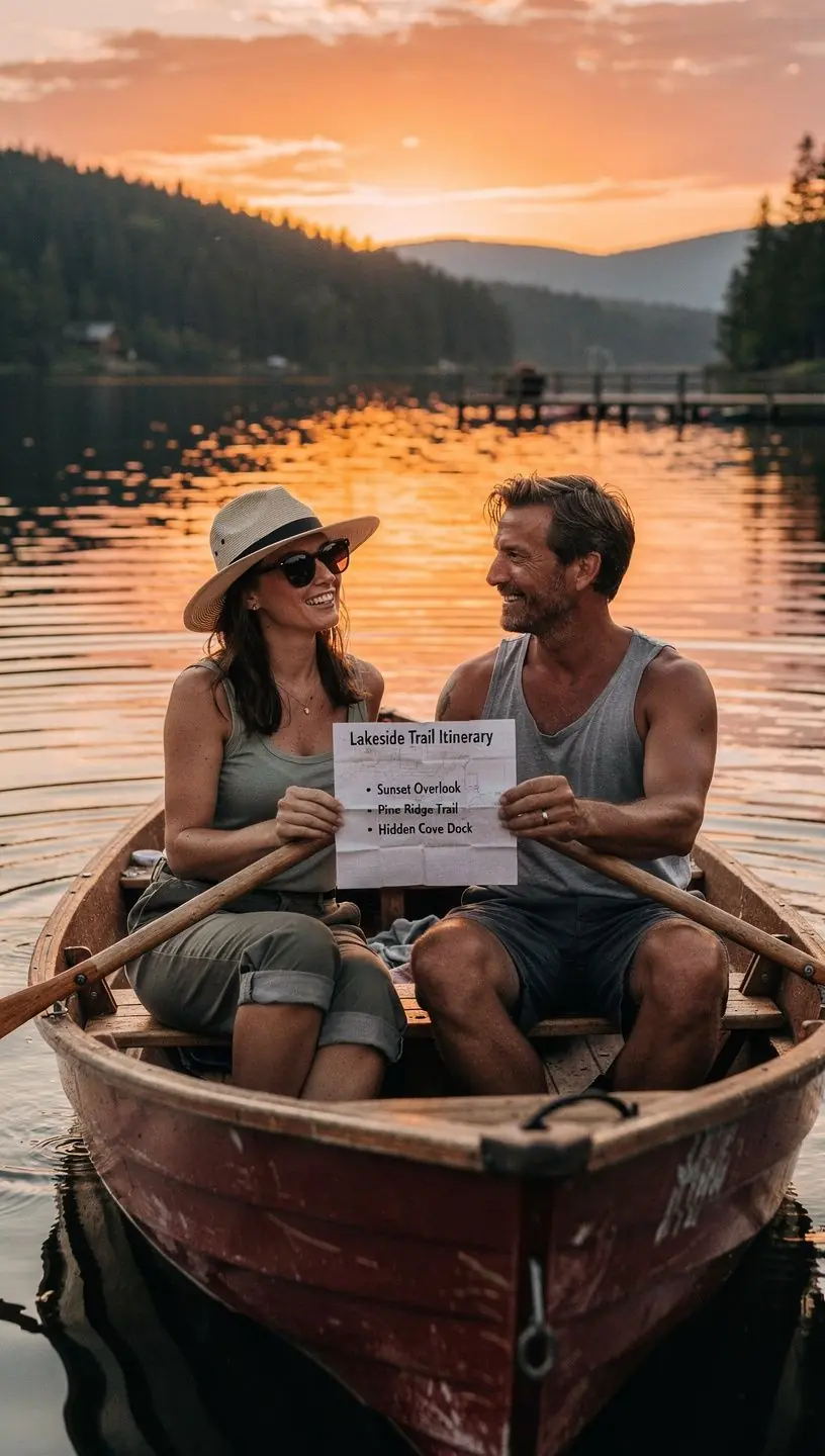 Widok na piękne krajobrazy amerykańskich parków narodowych z opisem szlaków.